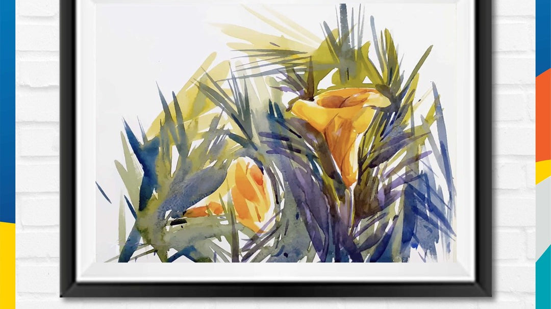 This yellow flower watercolor painting will add the right flowery vibes to your home.