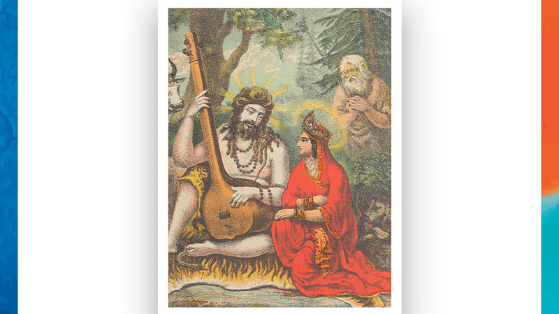 Lord Shiva and Gauri in a loving moment