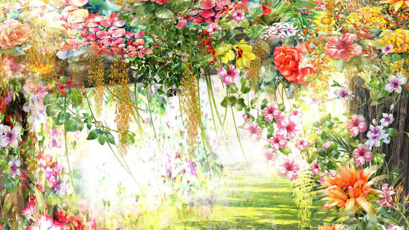 These flowers adorning a branch looks like a gateway to heaven on earth.