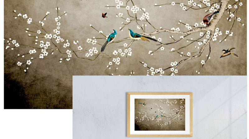 Cherry Blossoms and Birds