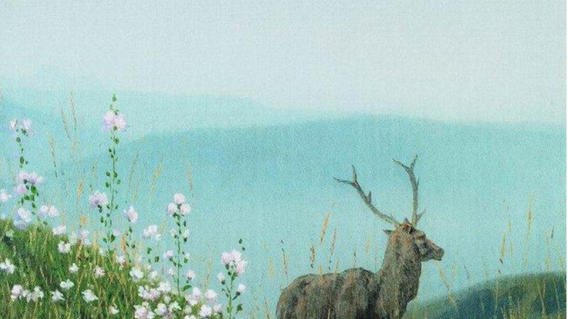 In the Altau mountains, realism style.