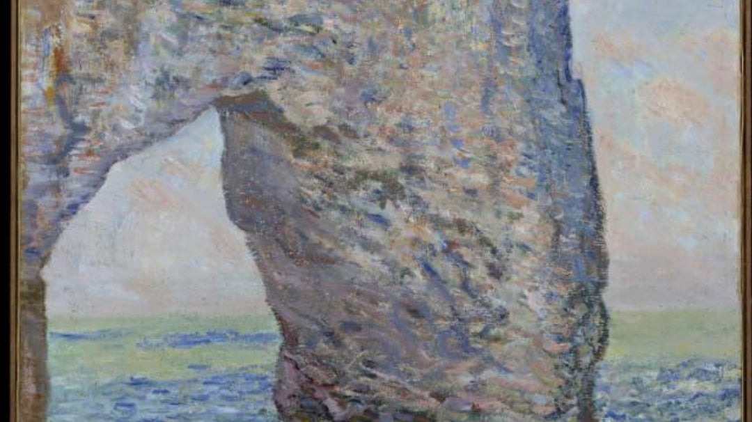 THE MANNEPORTE NEAR ETRETAT PAINTING, CLAUDE MONET