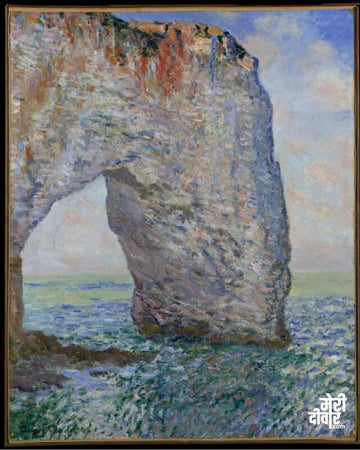THE MANNEPORTE NEAR ETRETAT PAINTING, CLAUDE MONET