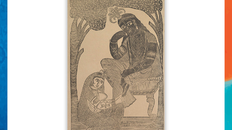 Depicting Radha sitting at Krishna's feet shows the bond and love between the two.