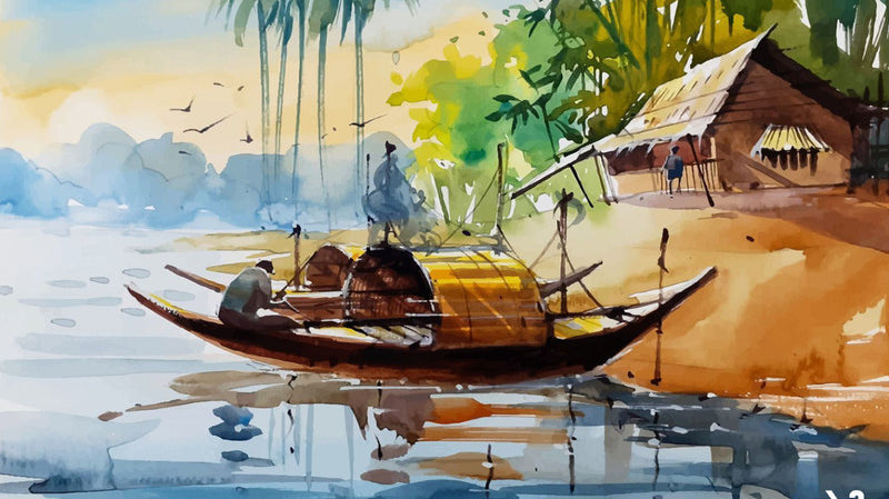 The sharp strokes and dark colors of this painting make it a feast to behold