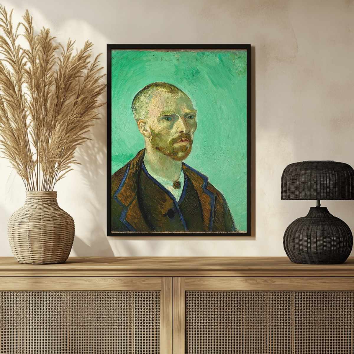Van Gogh Self Portrait Painting for Living Room | Famous Art Wall Decor | MeriDeewar 3 : 4 Vertical Premium Wall Art Canvas by MeriDeewar