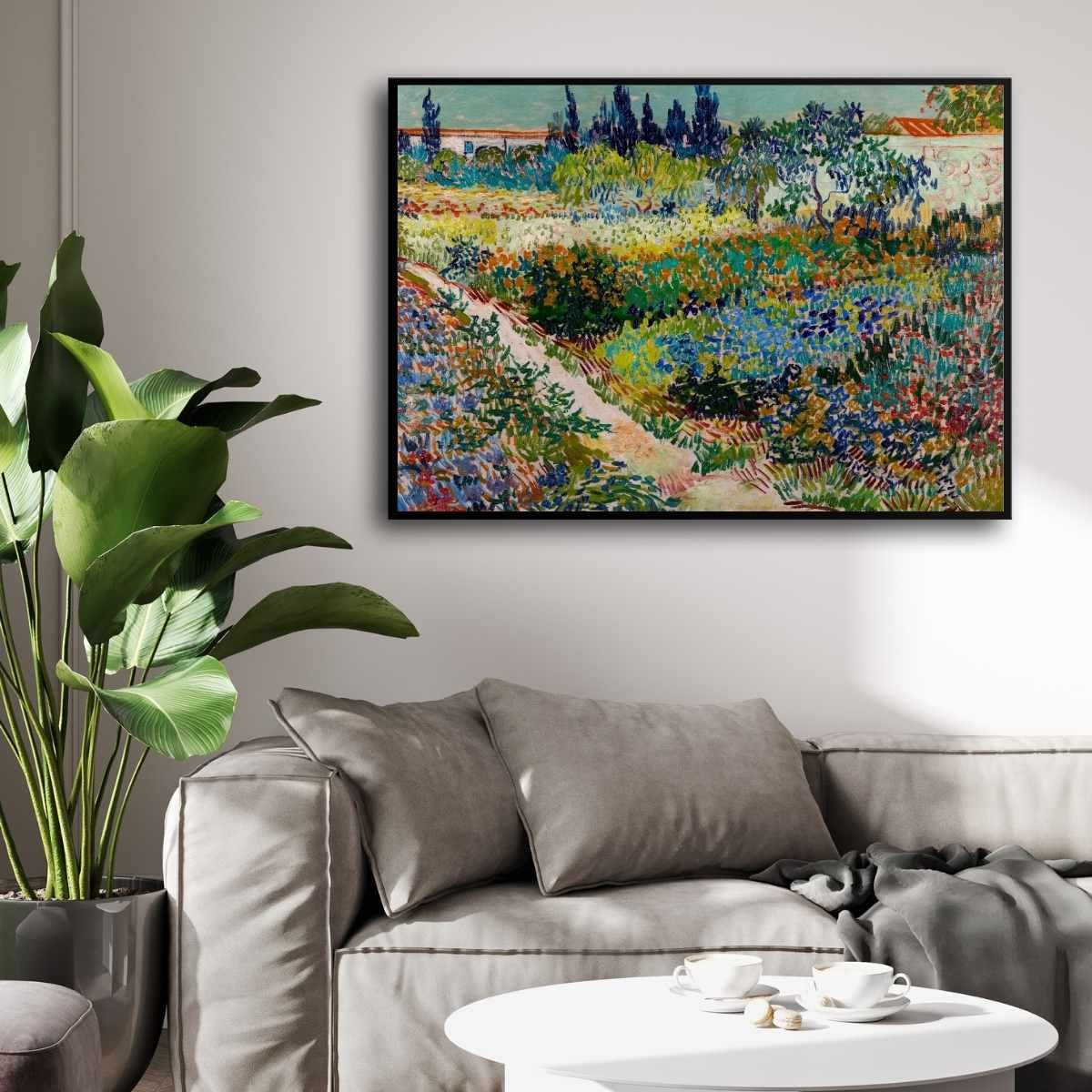 Van Gogh Garden Painting for Living Room | Nature Floral Wall Art | Giclée Print 4 : 3 Horizontal Premium Wall Art Canvas by MeriDeewar