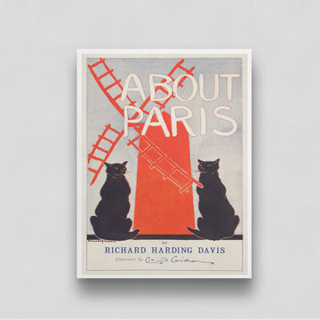 About Paris Vintage Poster by Richard Harding Davis 3 : 4 Vertical New Premium Wall Art Canvas by MeriDeewar