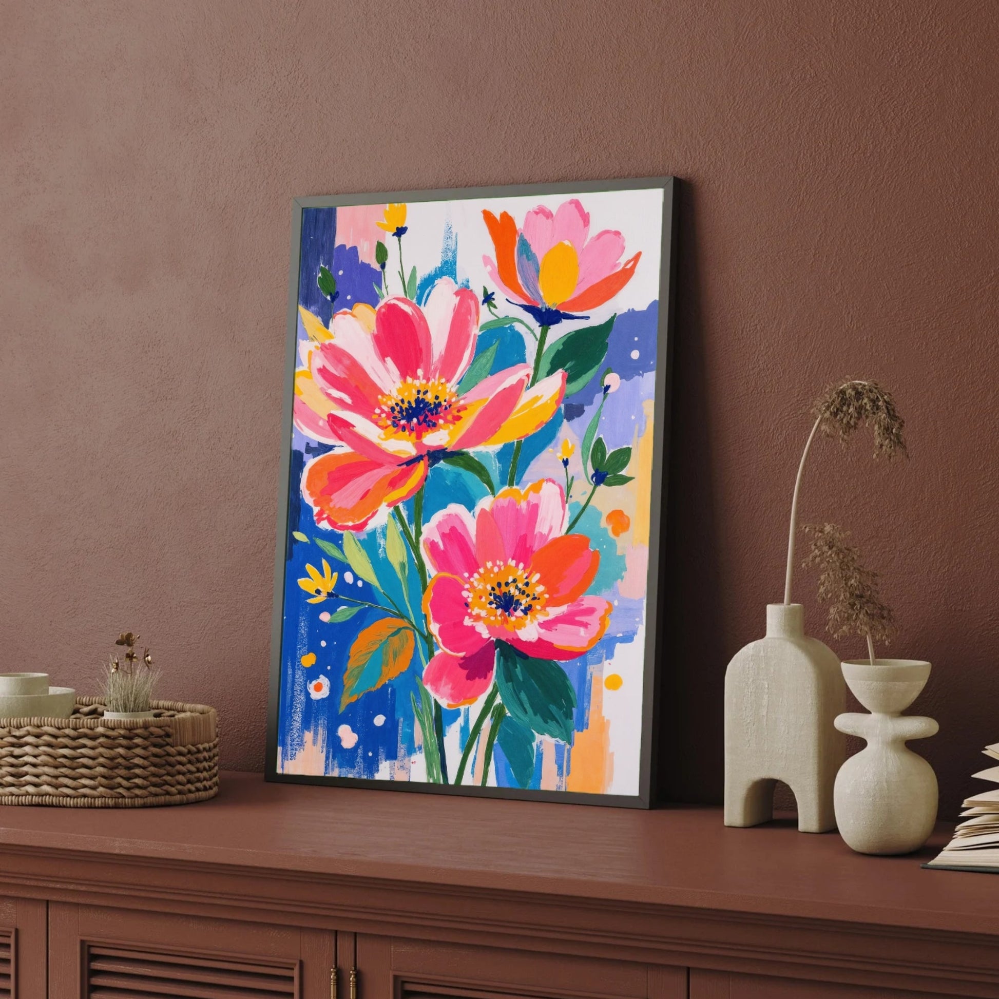 Abstract Bloom wall art 2 : 3 Vertical Premium Wall Art Canvas by MeriDeewar