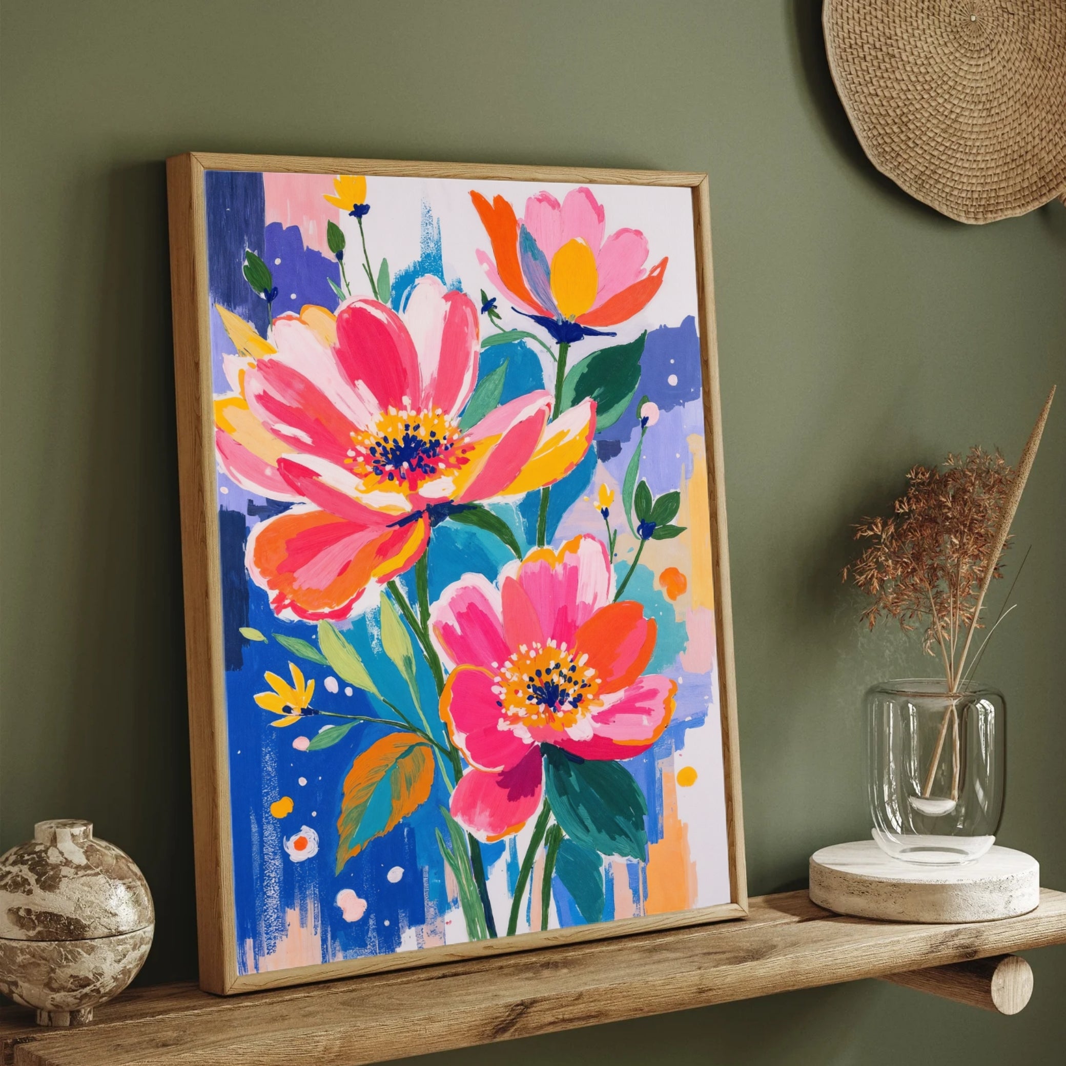 Abstract Bloom wall art 2 : 3 Vertical Premium Wall Art Canvas by MeriDeewar