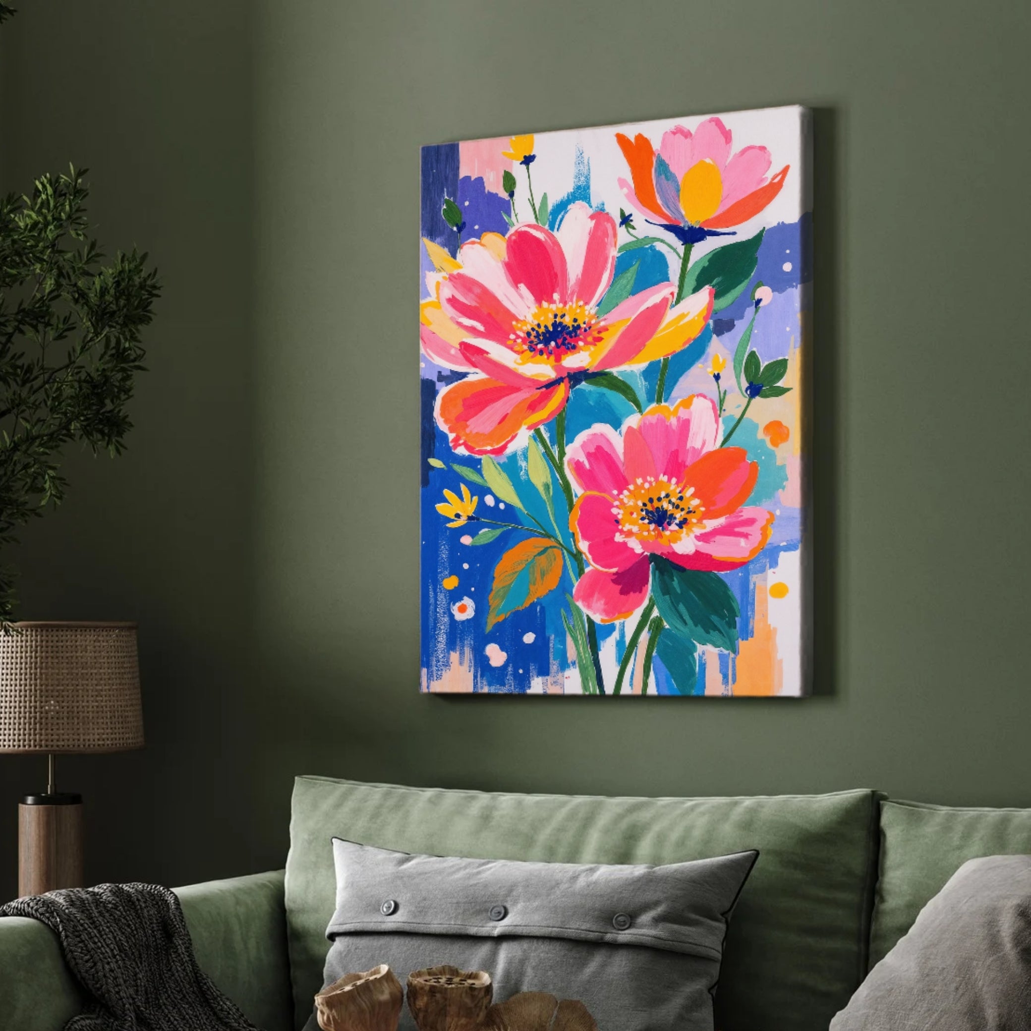 Abstract Bloom wall art 2 : 3 Vertical Premium Wall Art Canvas by MeriDeewar