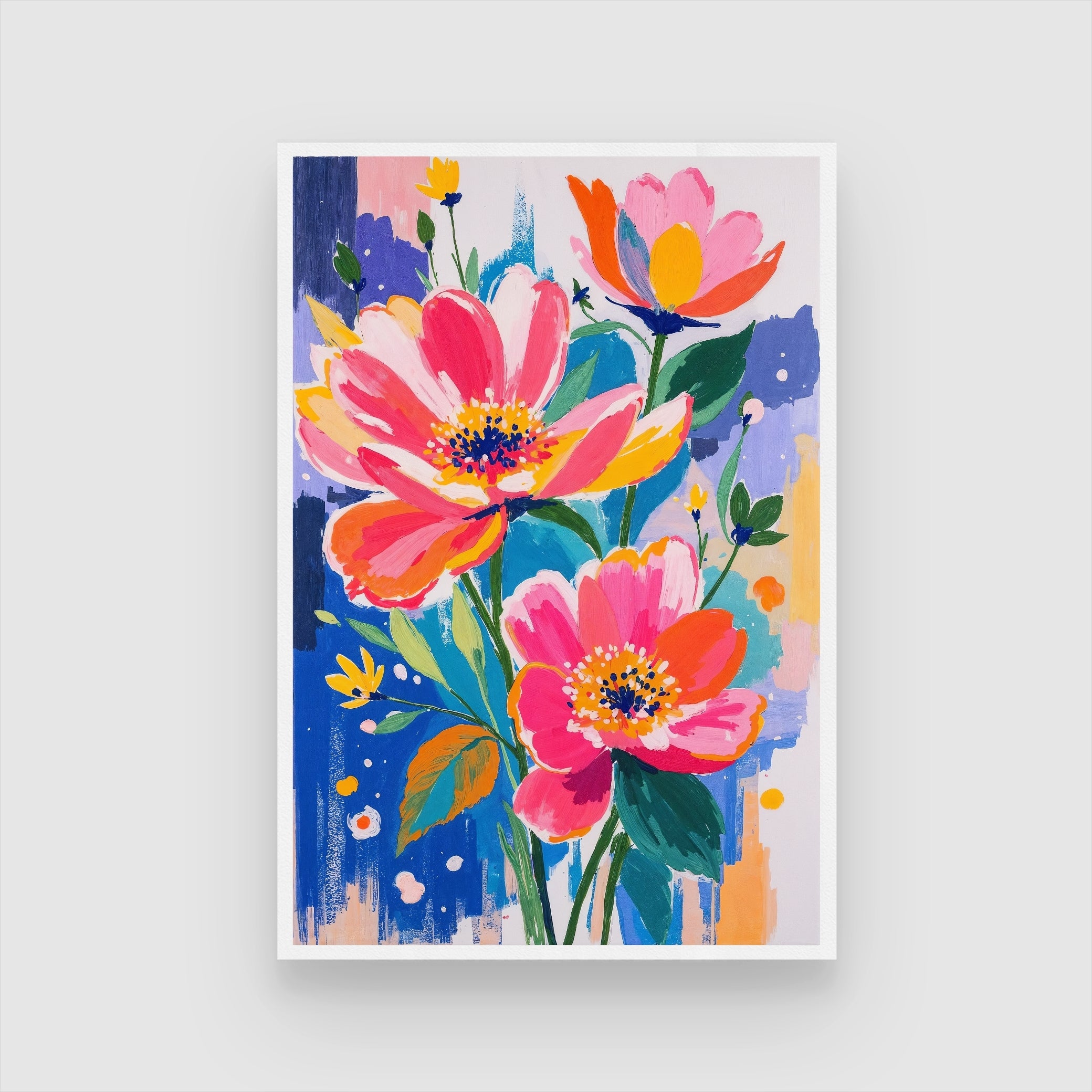 Abstract Bloom wall art 2 : 3 Vertical Premium Wall Art Canvas by MeriDeewar