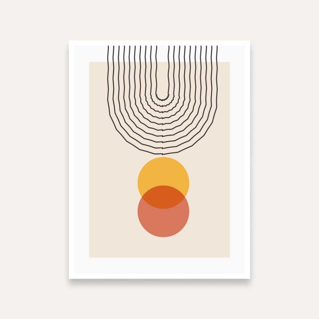 Abstract Boho Painting for Bedroom | Minimalist Wall Art for Living Room | Giclée Print 4 X 5.5 Vertical Premium Wall Art Canvas by MeriDeewar