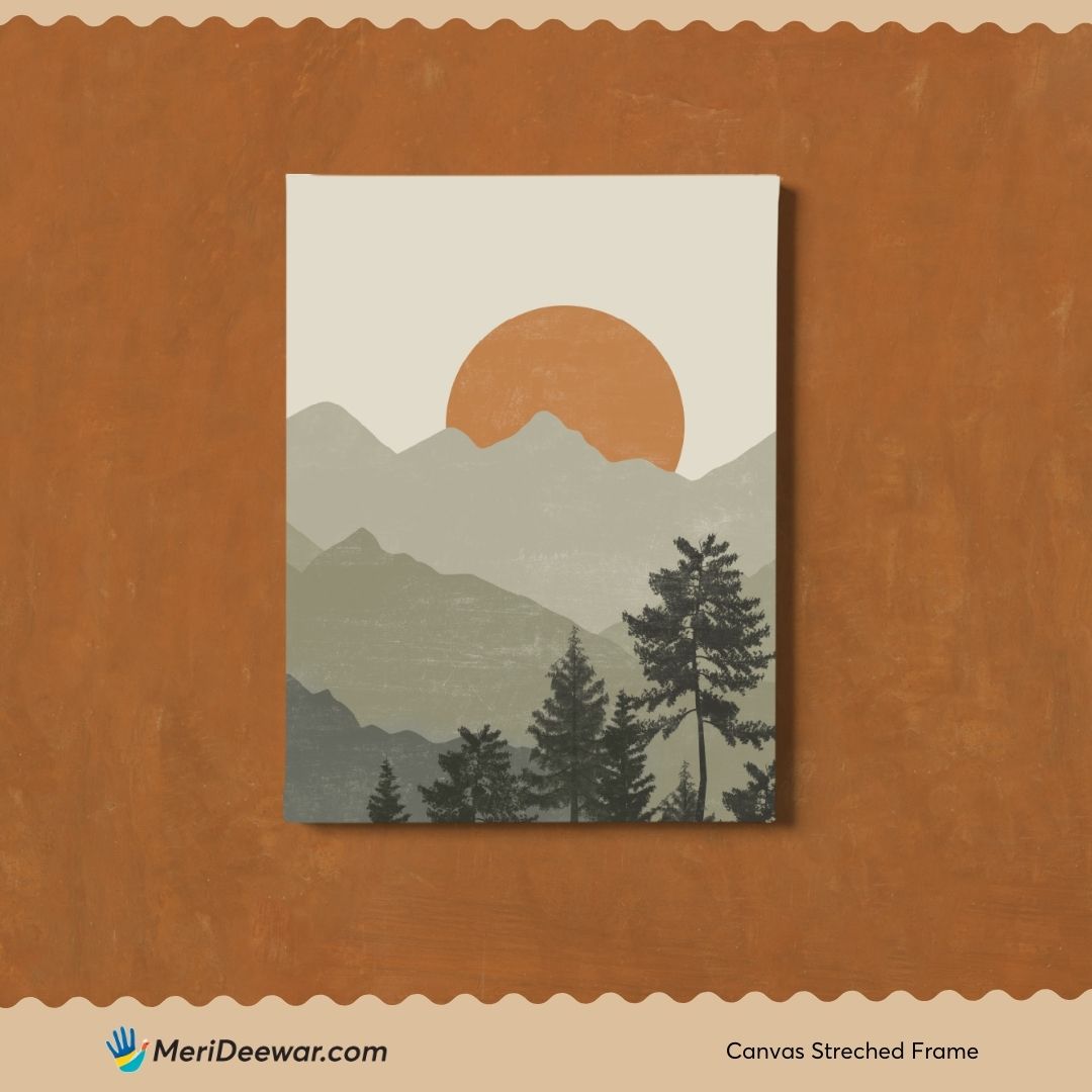 Abstract mountain painting 3 : 4 Vertical New Premium Wall Art Canvas by MeriDeewar