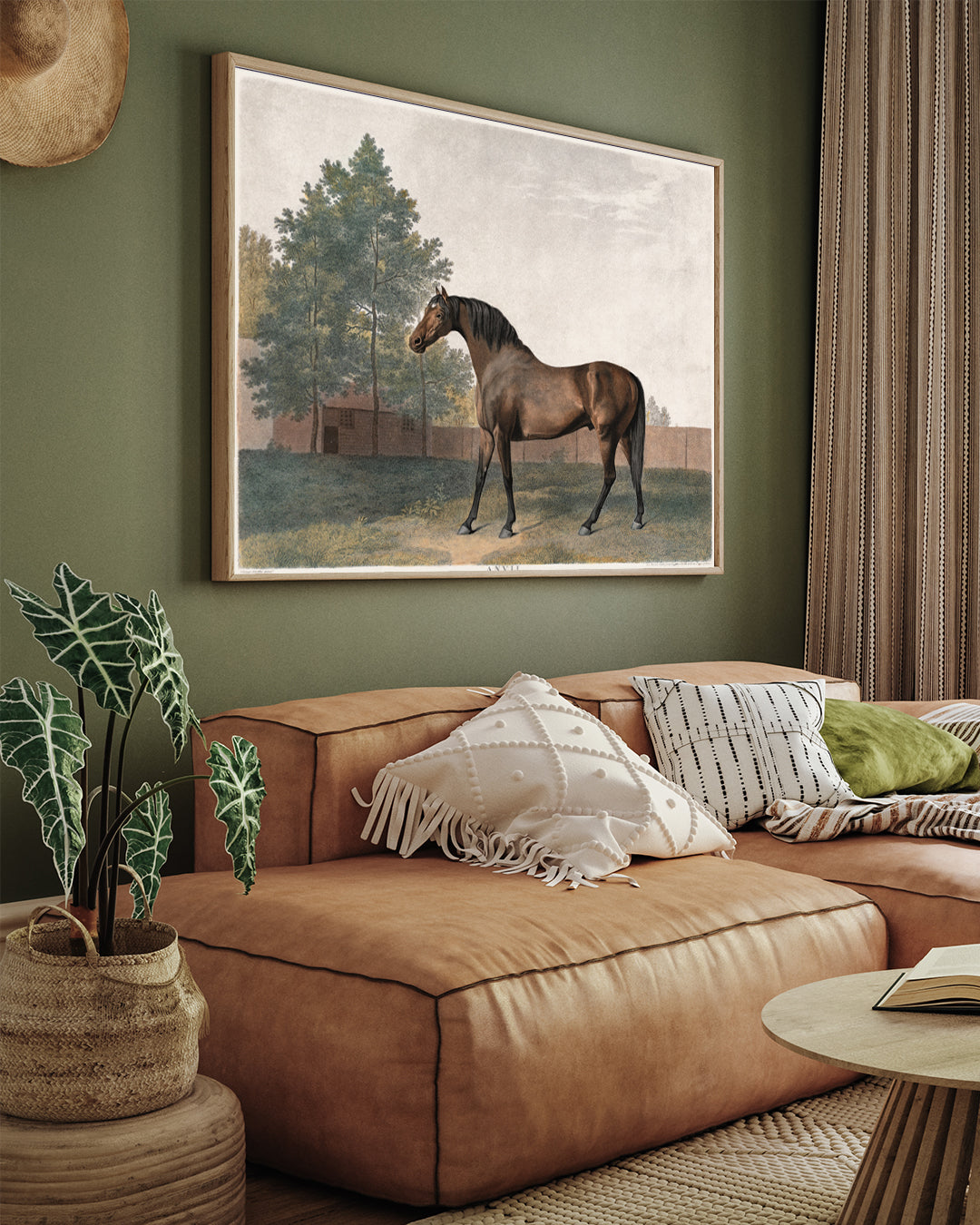 Antique Bay Horse Painting 3 : 4 Horizontal New Premium Wall Art Canvas by MeriDeewar