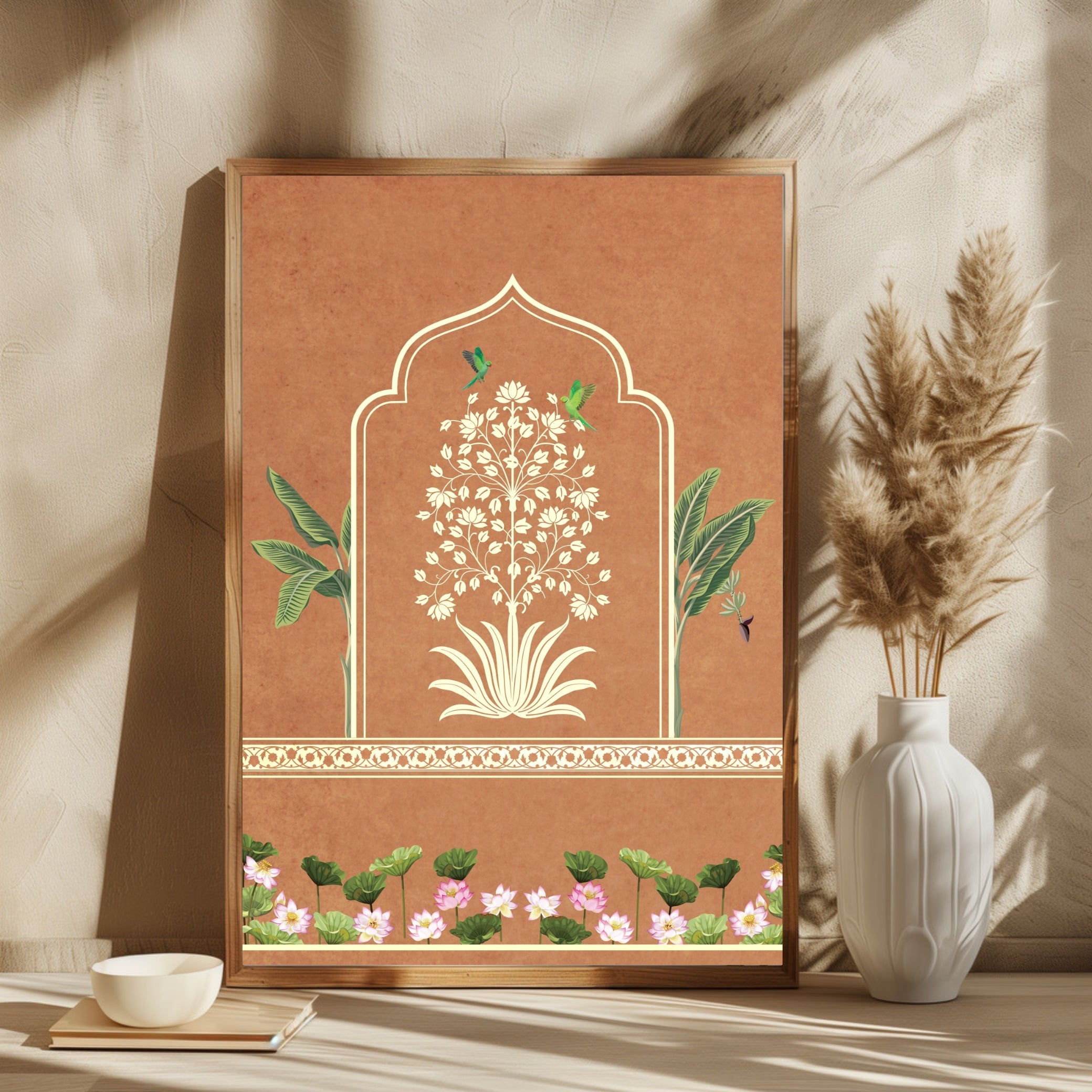 Arch Flowers Painting 2 : 3 Vertical Premium Wall Art Canvas by MeriDeewar