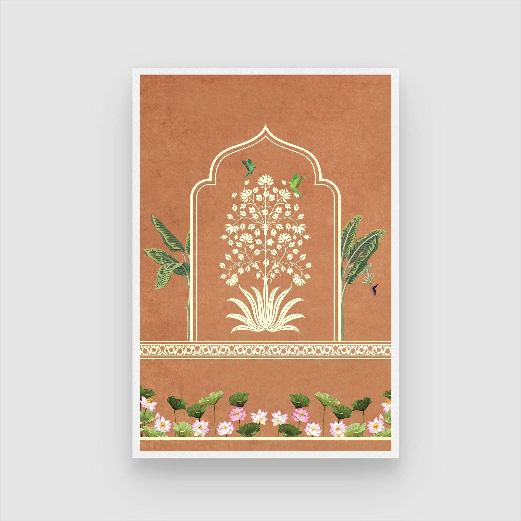 Arch Flowers Painting 2 : 3 Vertical Premium Wall Art Canvas by MeriDeewar