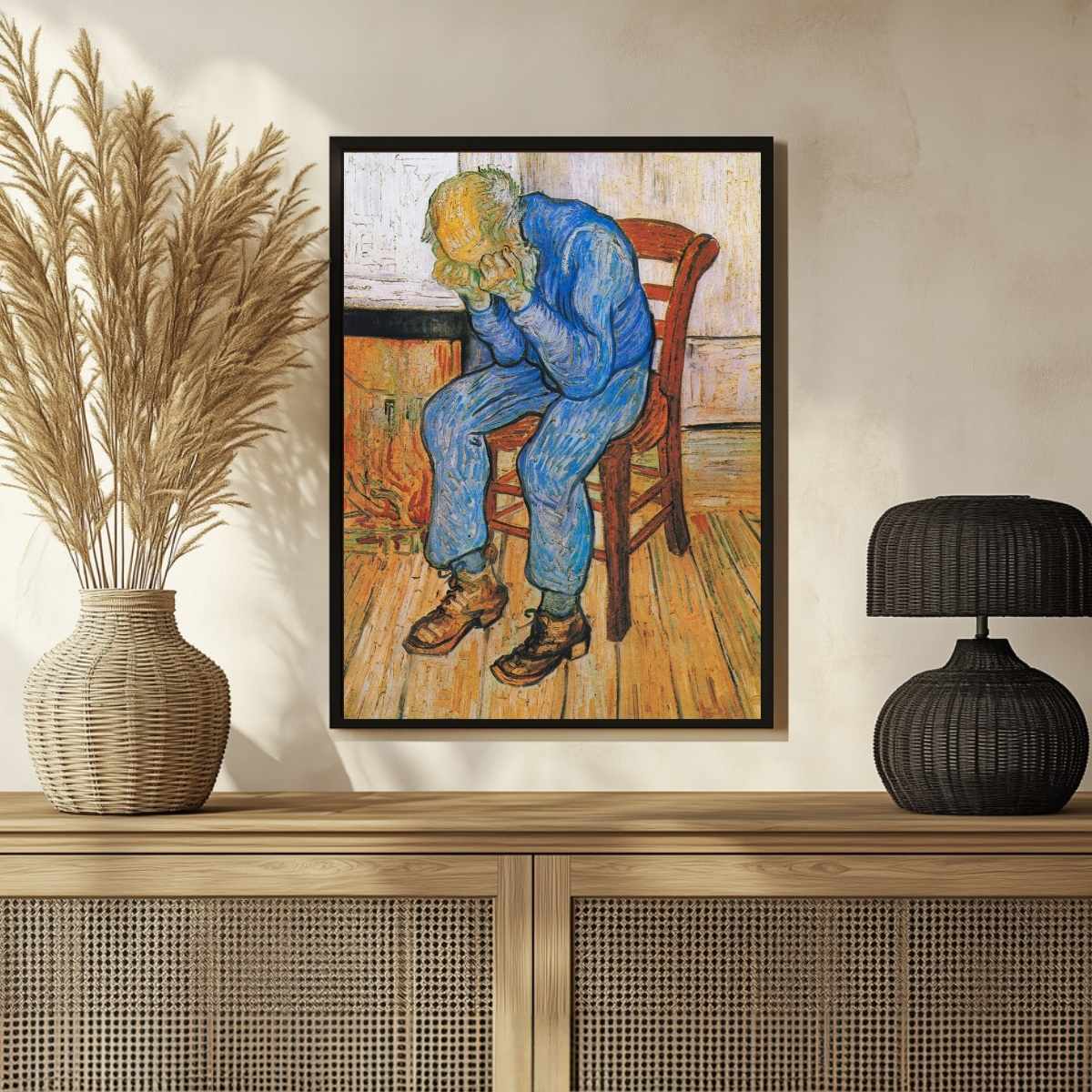 At Eternity's Gate by Van Gogh | Emotional Portrait Wall Painting for Living Room | Giclée Print 3 : 4 Vertical Premium Wall Art Canvas by MeriDeewar