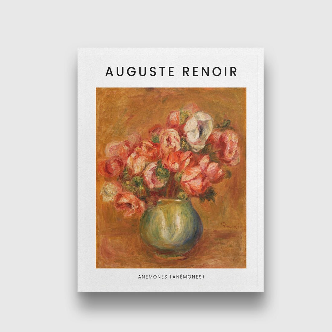 Auguste Renoir Anemones Painting 3 : 4 Vertical New Premium Wall Art Canvas by MeriDeewar