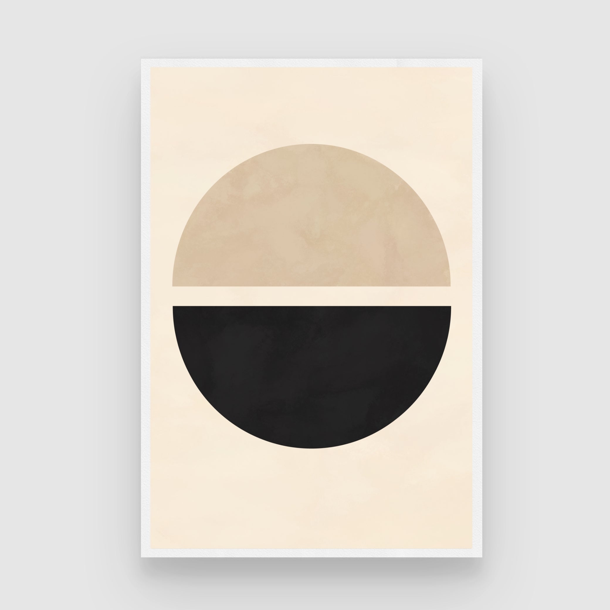 Balanced Horizon – Minimal Geometric Abstract Wall Art | Modern Home Decor 2 : 3 Vertical Premium Wall Art Canvas by MeriDeewar