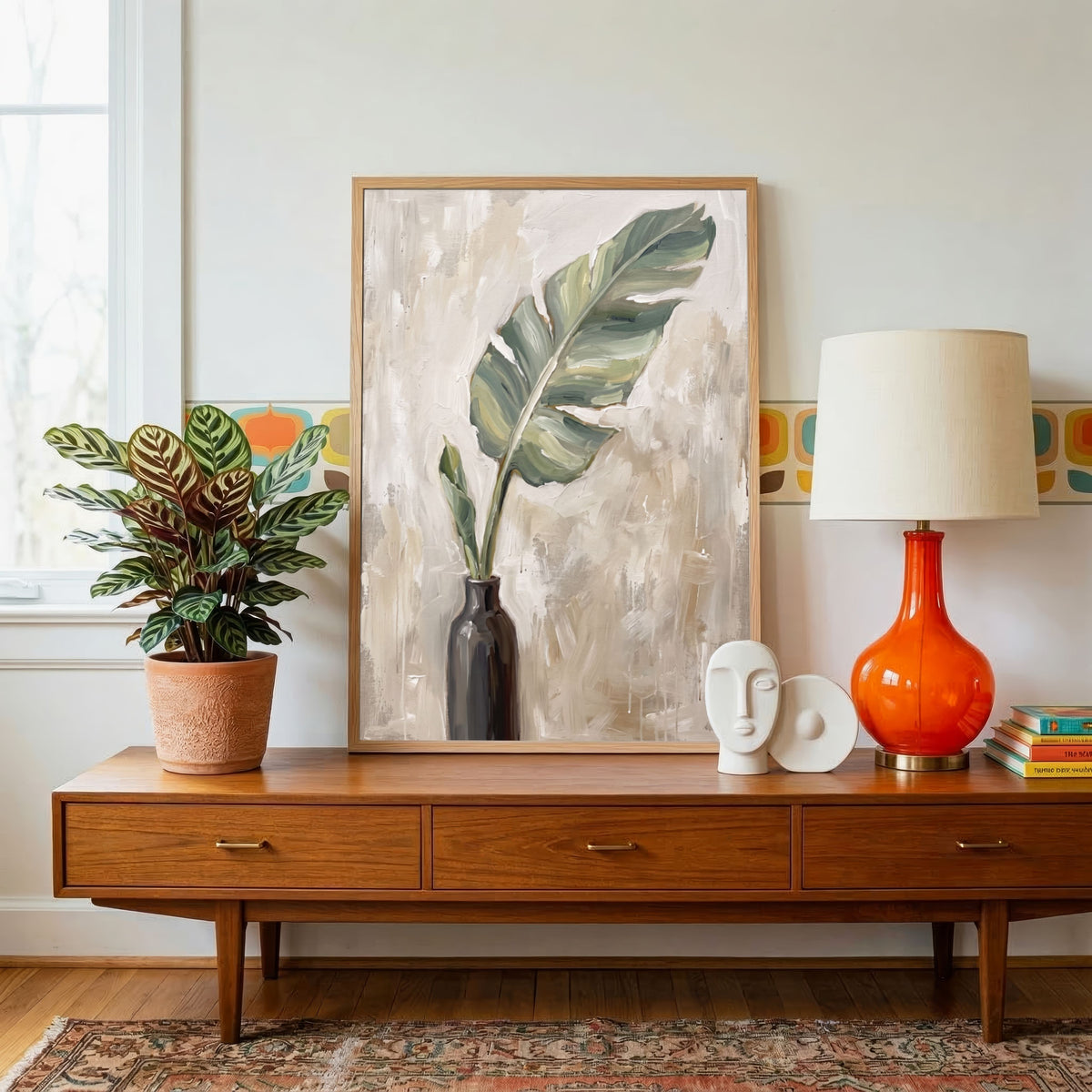 Banana Leaf Study | Tropical Botanical Wall Art 2 : 3 Vertical Premium Wall Art Canvas by MeriDeewar