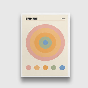 Bauhaus Circle Color Artwork 3 : 4 Vertical New Premium Wall Art Canvas by MeriDeewar