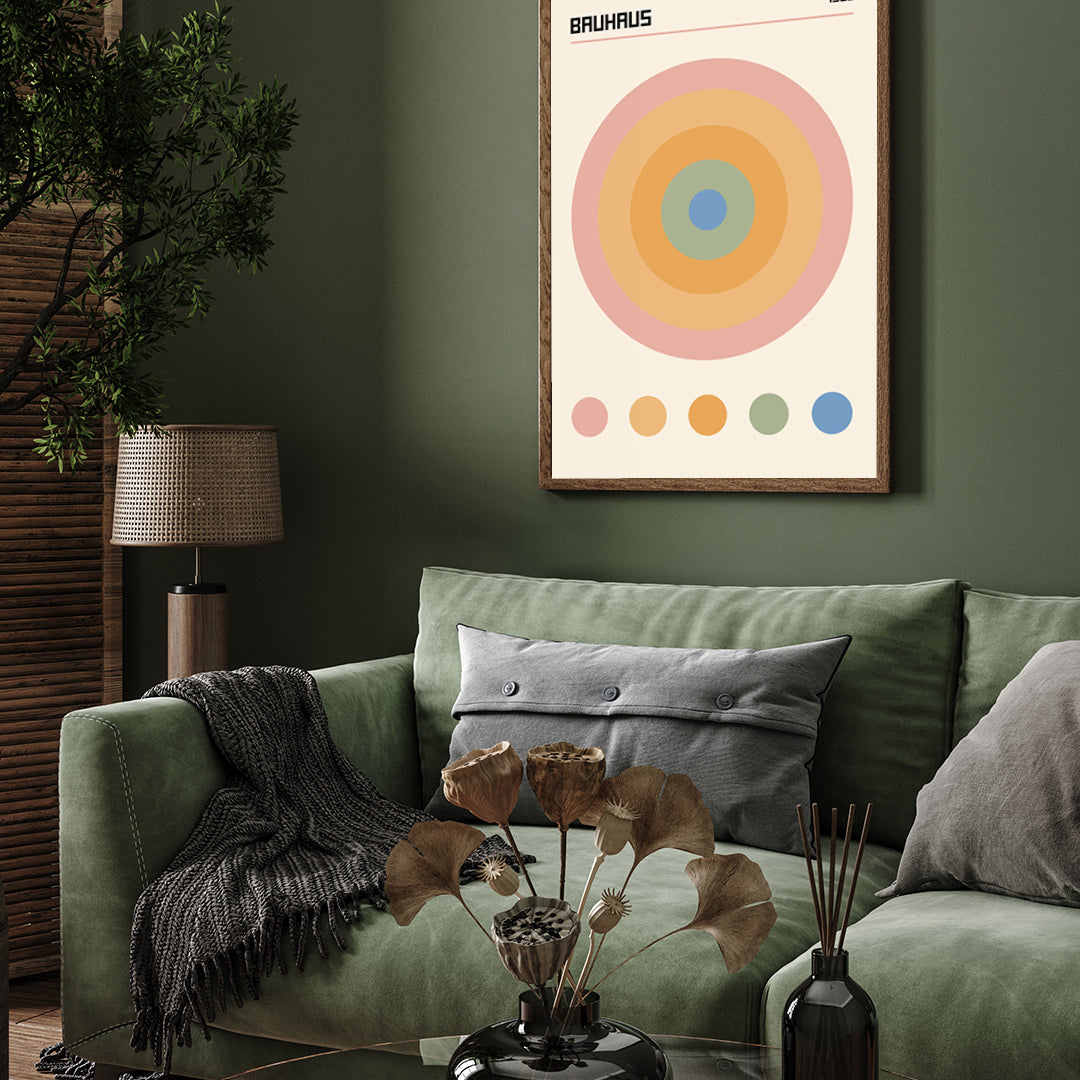 Bauhaus Circle Color Artwork 3 : 4 Vertical New Premium Wall Art Canvas by MeriDeewar