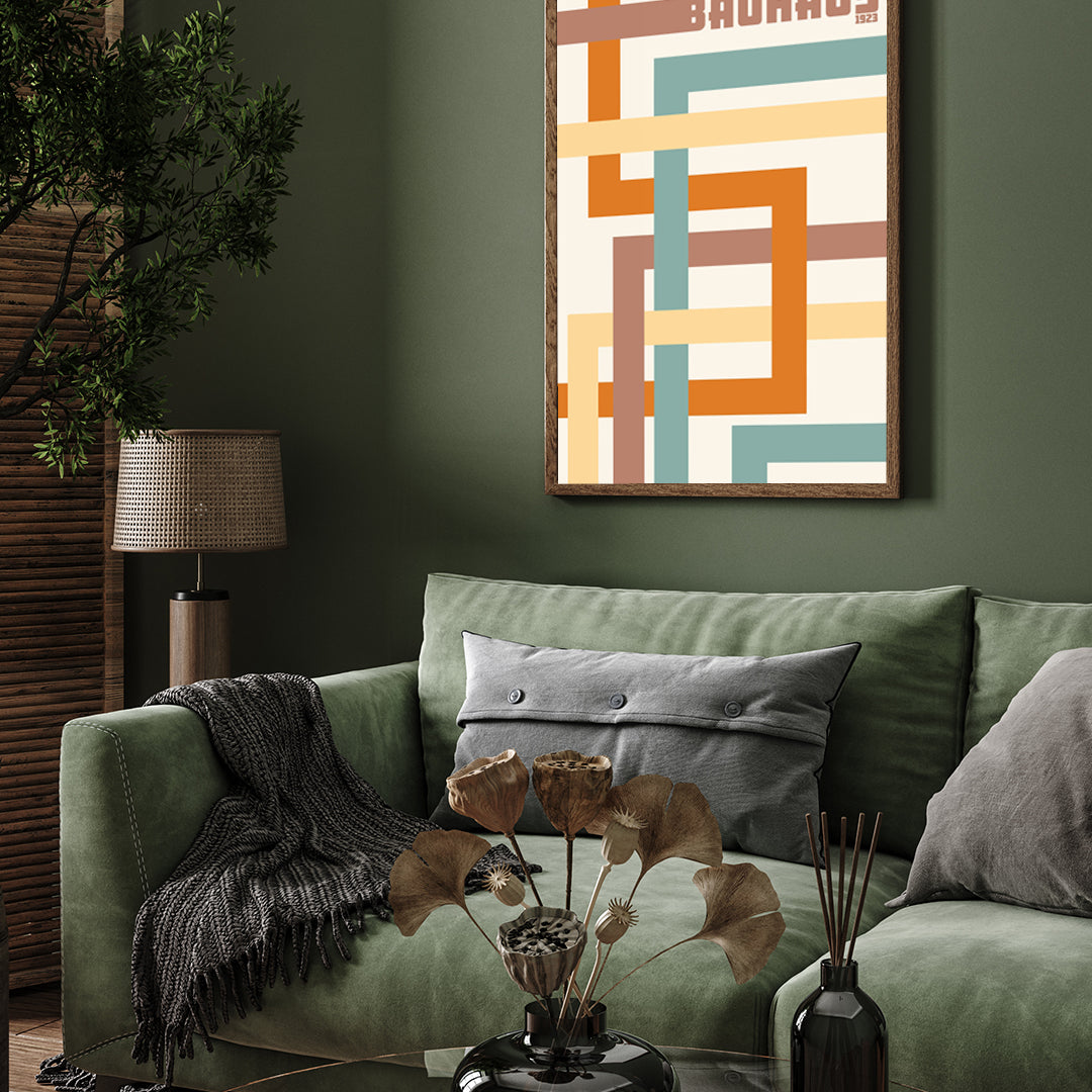 Bauhaus Square Artwork 3 : 4 Vertical New Premium Wall Art Canvas by MeriDeewar