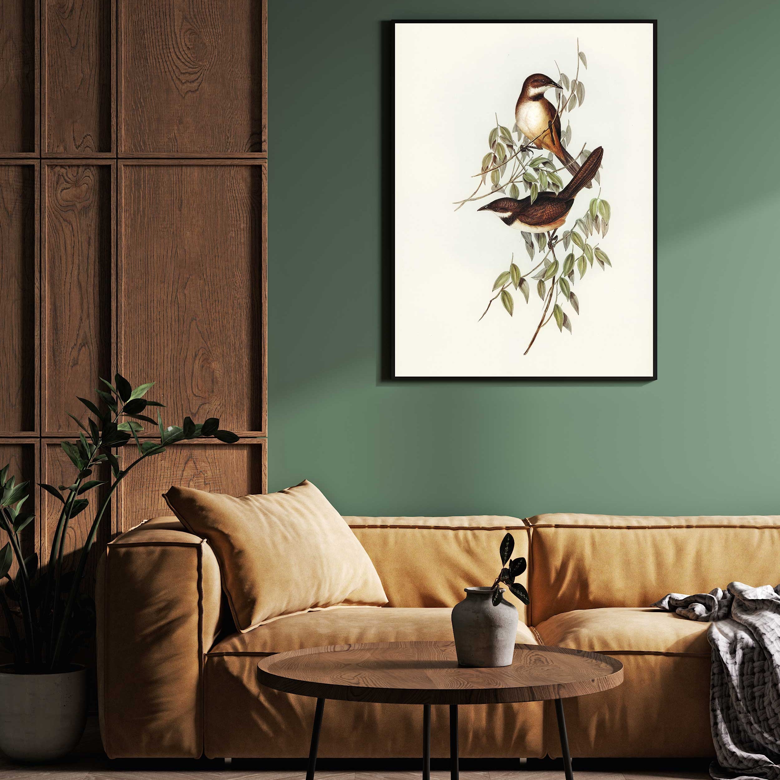Beautiful Bird Painting - Nature-Inspired Home Decor | MeriDeewar 2 : 3 Vertical Premium Wall Art Canvas by MeriDeewar