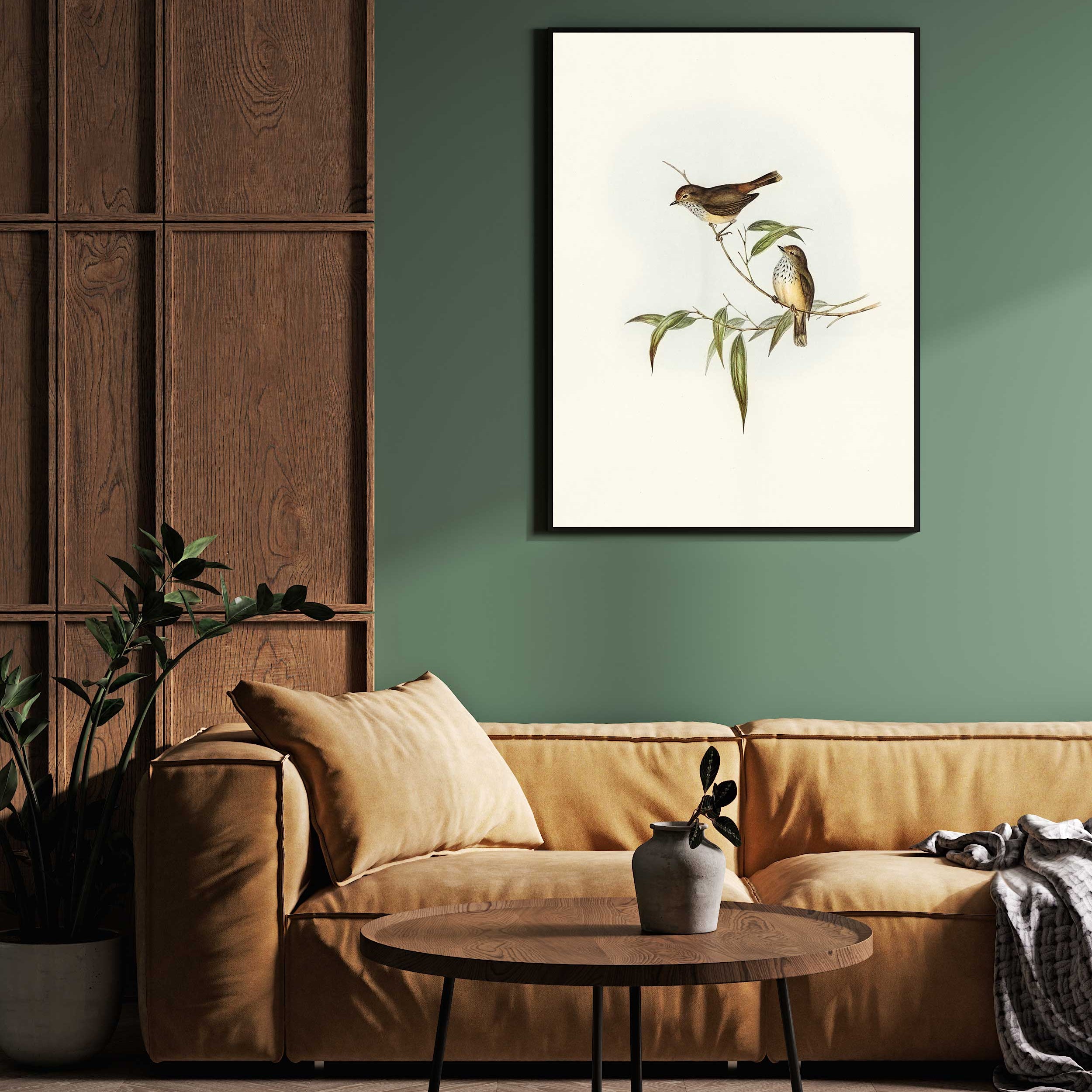 Beautiful Bird Painting: Vibrant Wall Art for Your Home 2 : 3 Vertical Premium Wall Art Canvas by MeriDeewar