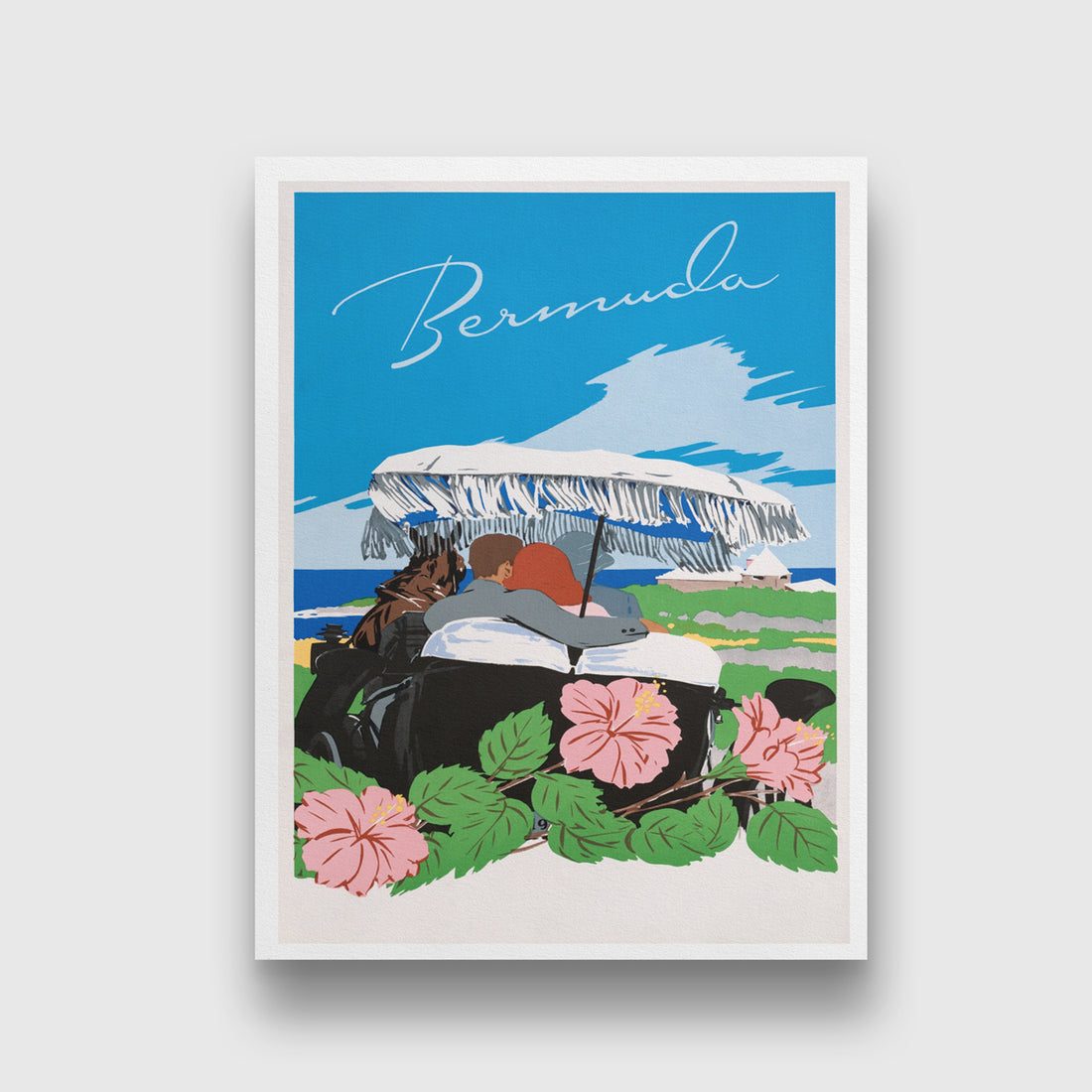 Bermuda Vintage Travel Poster 3 : 4 Vertical New Premium Wall Art Canvas by MeriDeewar