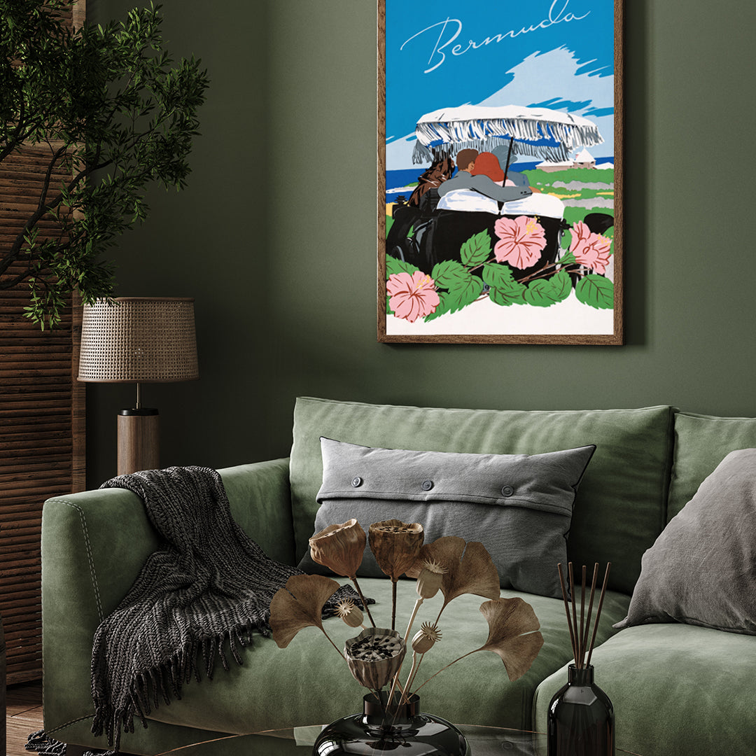 Bermuda Vintage Travel Poster 3 : 4 Vertical New Premium Wall Art Canvas by MeriDeewar