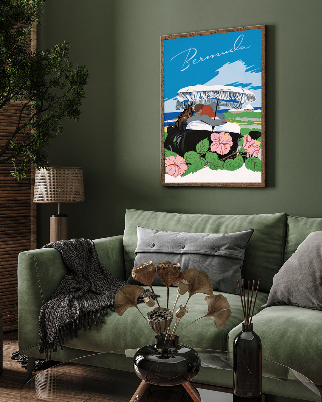 Bermuda Vintage Travel Poster 3 : 4 Vertical New Premium Wall Art Canvas by MeriDeewar