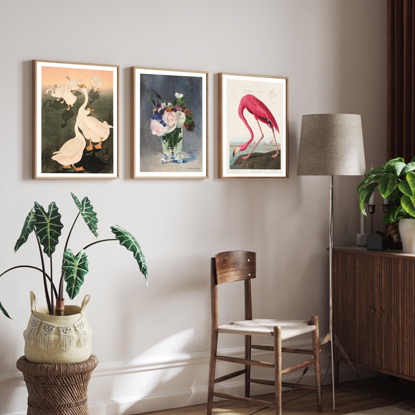 Bird Lover Set 3 Paintings Walls Premium Wall Art Canvas by MeriDeewar
