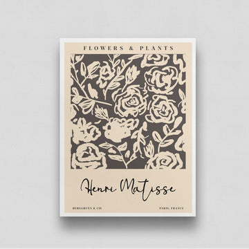 Black & off white flower/Warhol - Poster by Henri Matisse 3 : 4 Vertical New Premium Wall Art Canvas by MeriDeewar