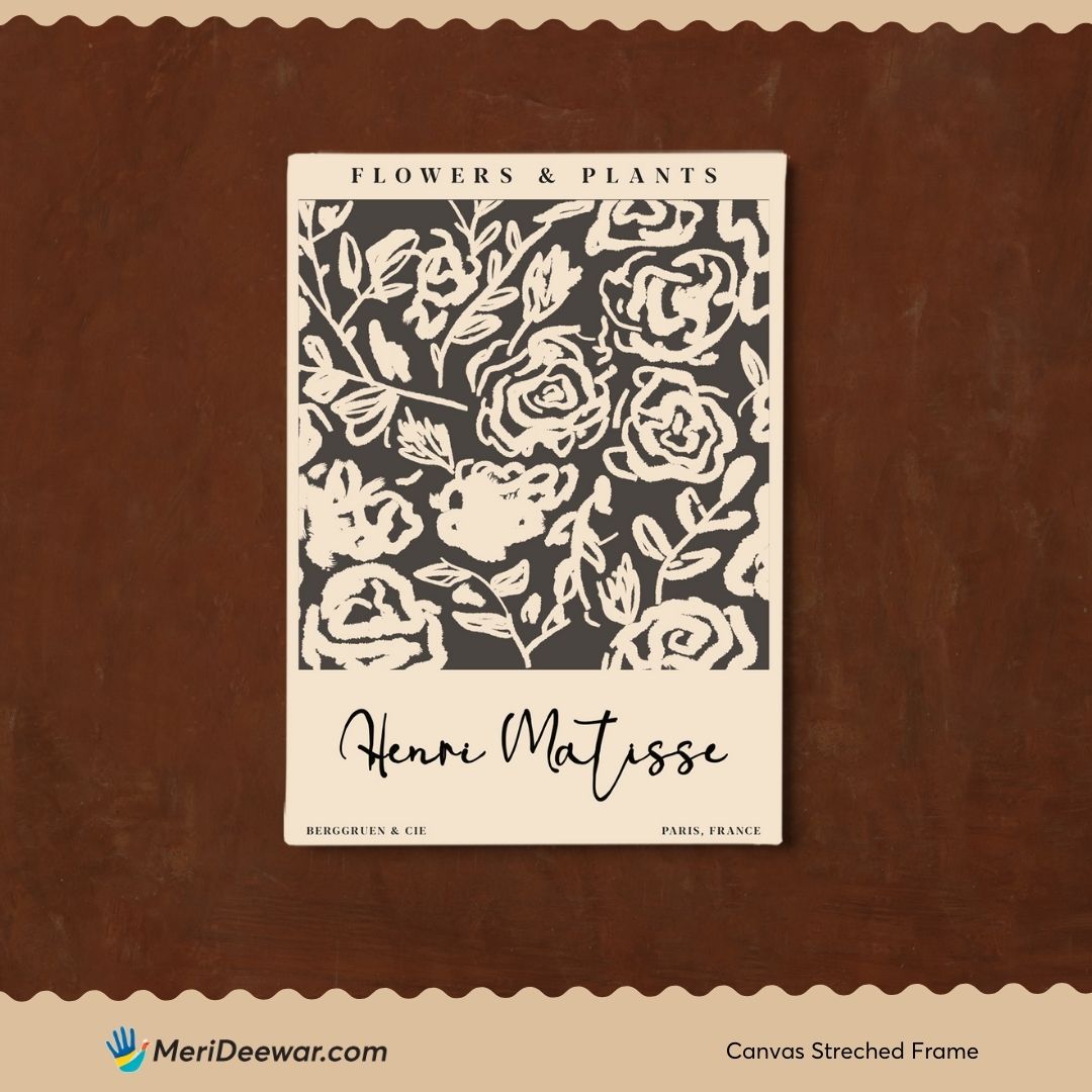 Black & off white flower/Warhol - Poster by Henri Matisse 3 : 4 Vertical New Premium Wall Art Canvas by MeriDeewar