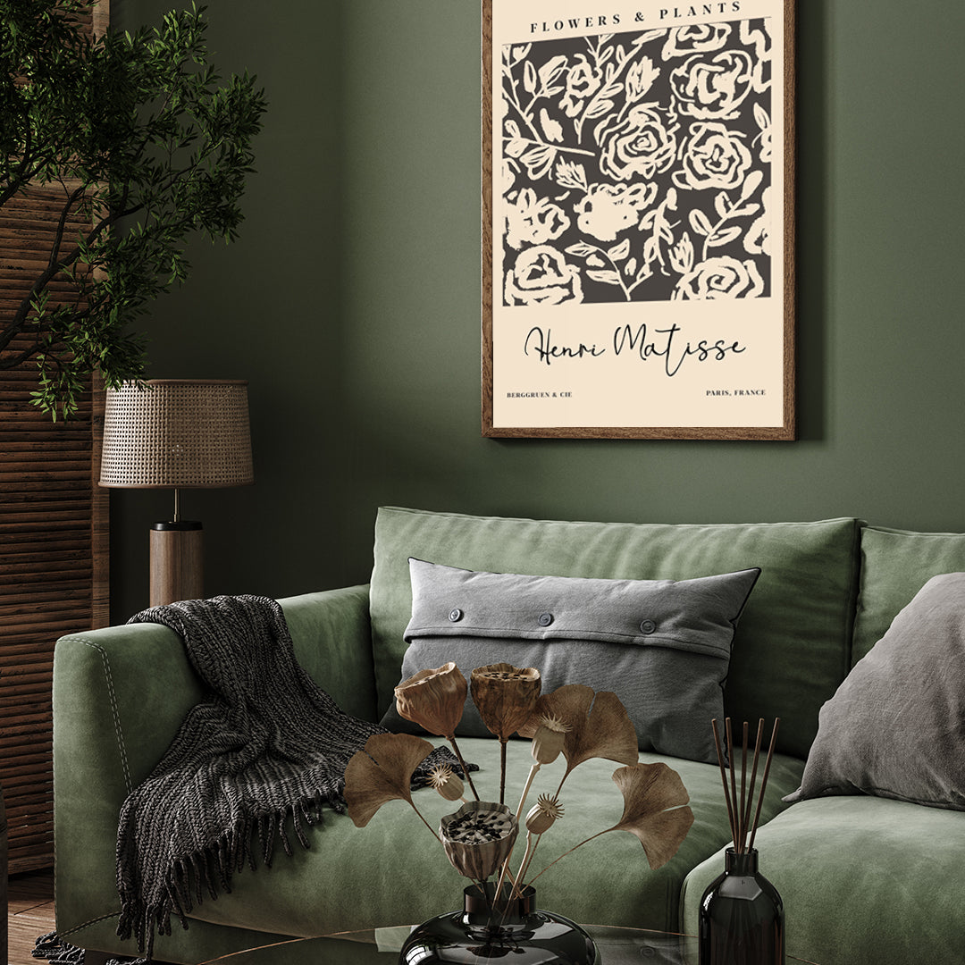 Black & off white flower/Warhol - Poster by Henri Matisse 3 : 4 Vertical New Premium Wall Art Canvas by MeriDeewar