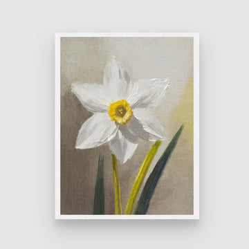 Blooming Daffodil Painting: Elegance for Your Space - MeriDeewar 3 : 4 Vertical New Premium Wall Art Canvas by MeriDeewar