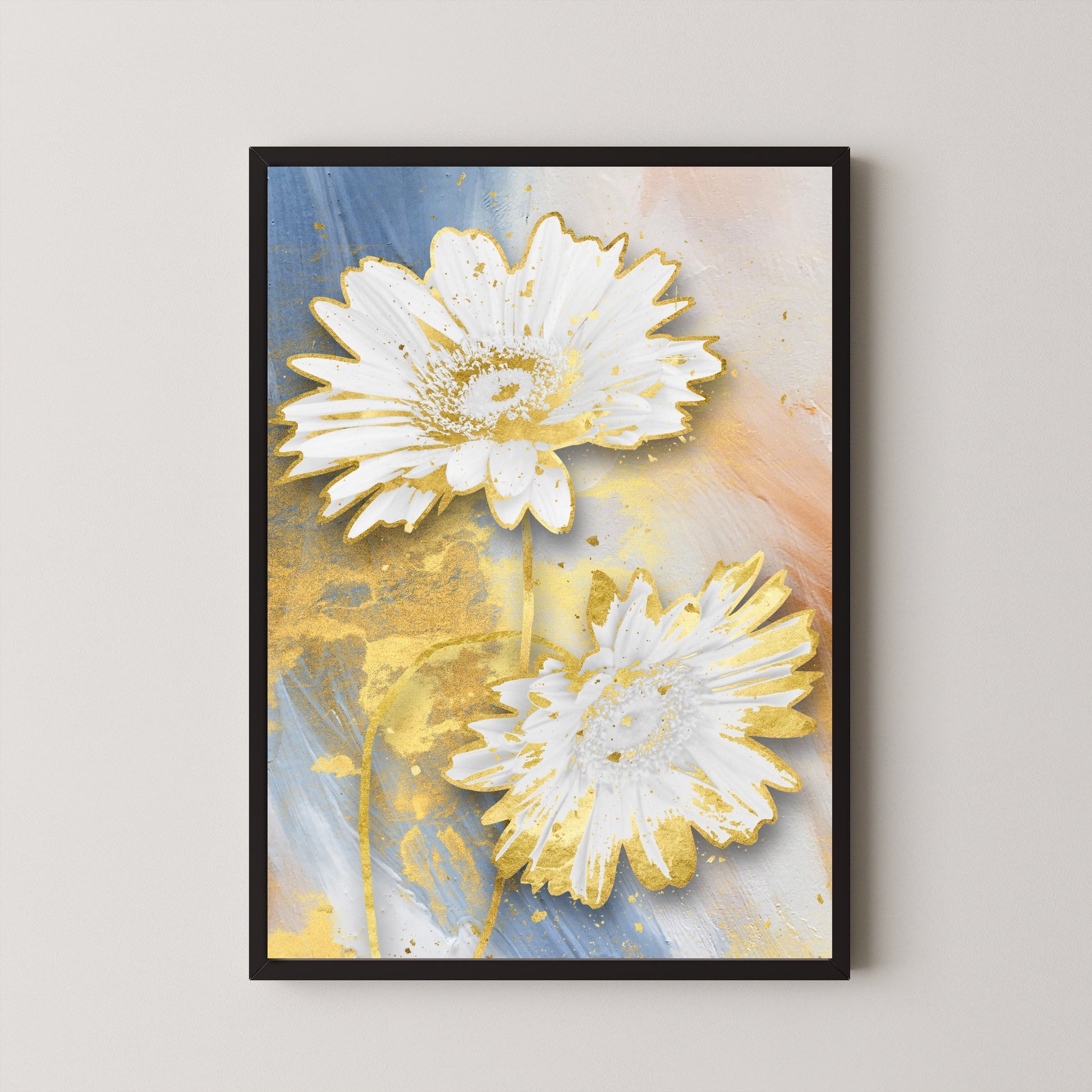 Blooming Impression: Vibrant Flower Art for Your Wall 3 : 4 Vertical New Premium Wall Art Canvas by MeriDeewar