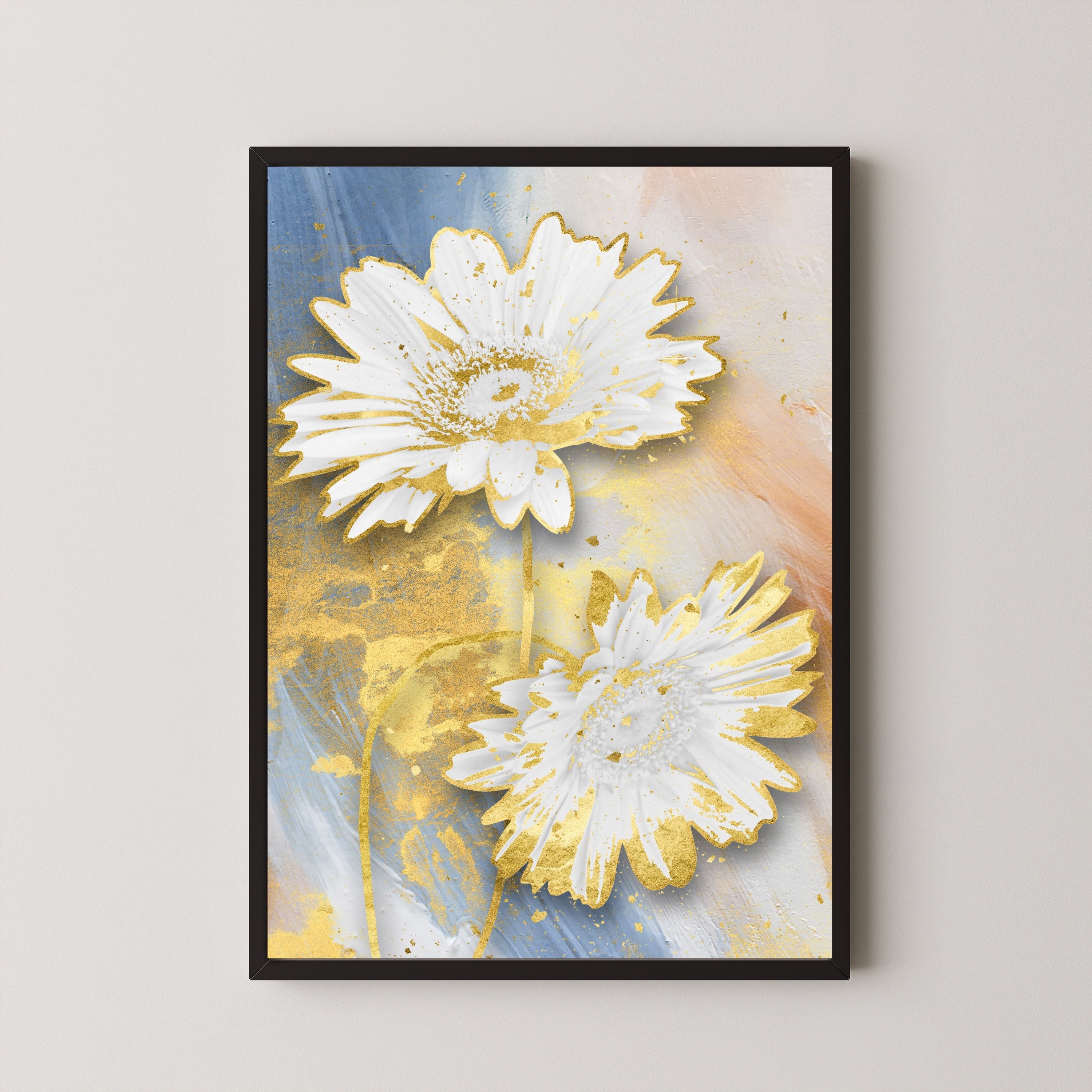 Blooming Impression: Vibrant Flower Art for Your Wall 3 : 4 Vertical New Premium Wall Art Canvas by MeriDeewar
