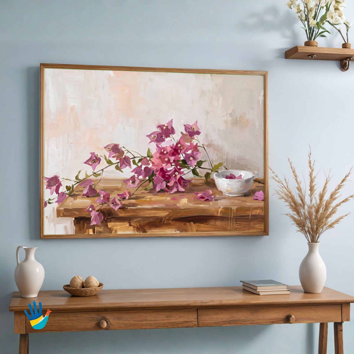 Bougainvillea Spill | Floral Still Life Wall Art 3 : 2 Horizontal Premium Wall Art Canvas by MeriDeewar