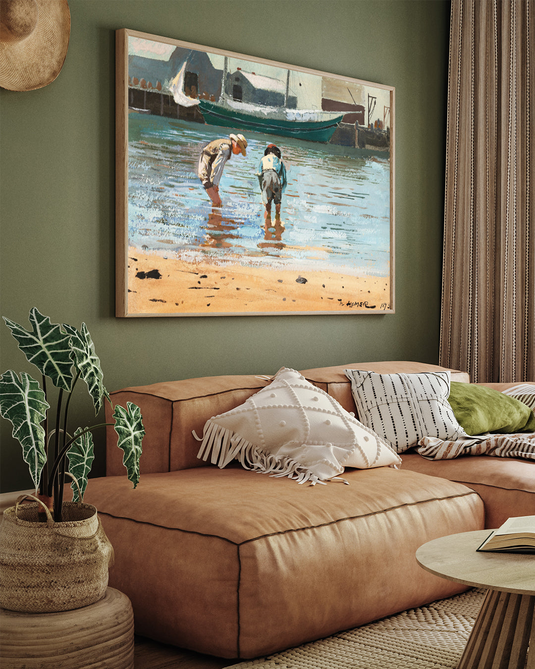 Boys Wading Painting by Winslow Homer 3 : 4 Horizontal New Premium Wall Art Canvas by MeriDeewar