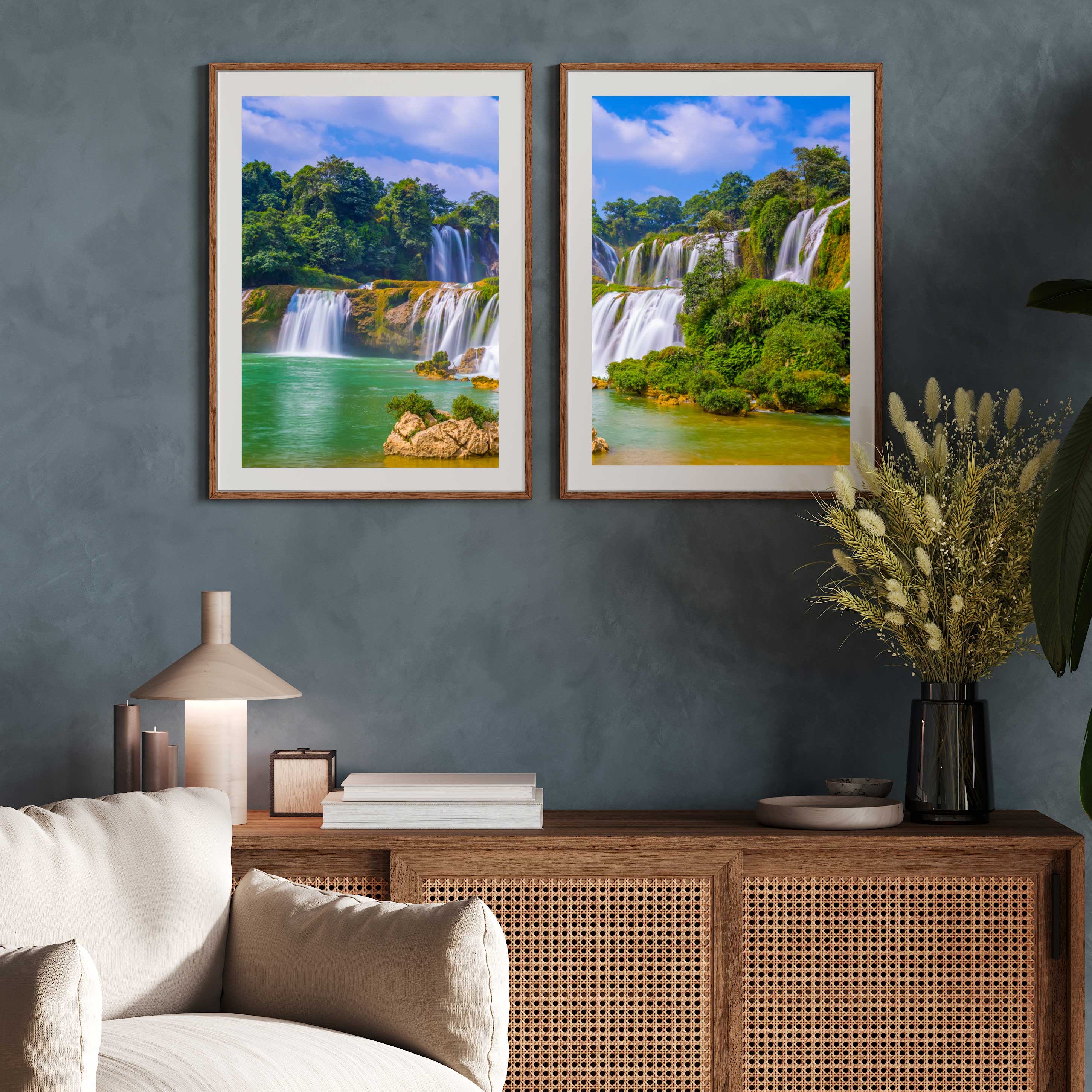 Breathtaking Waterfall Wall Art – Transform Your Space Walls Premium Wall Art Canvas by MeriDeewar