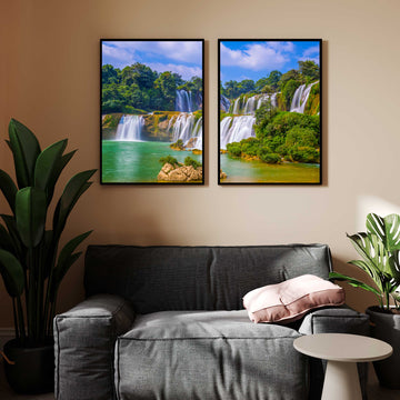 Breathtaking Waterfall Wall Art – Transform Your Space Walls Premium Wall Art Canvas by MeriDeewar