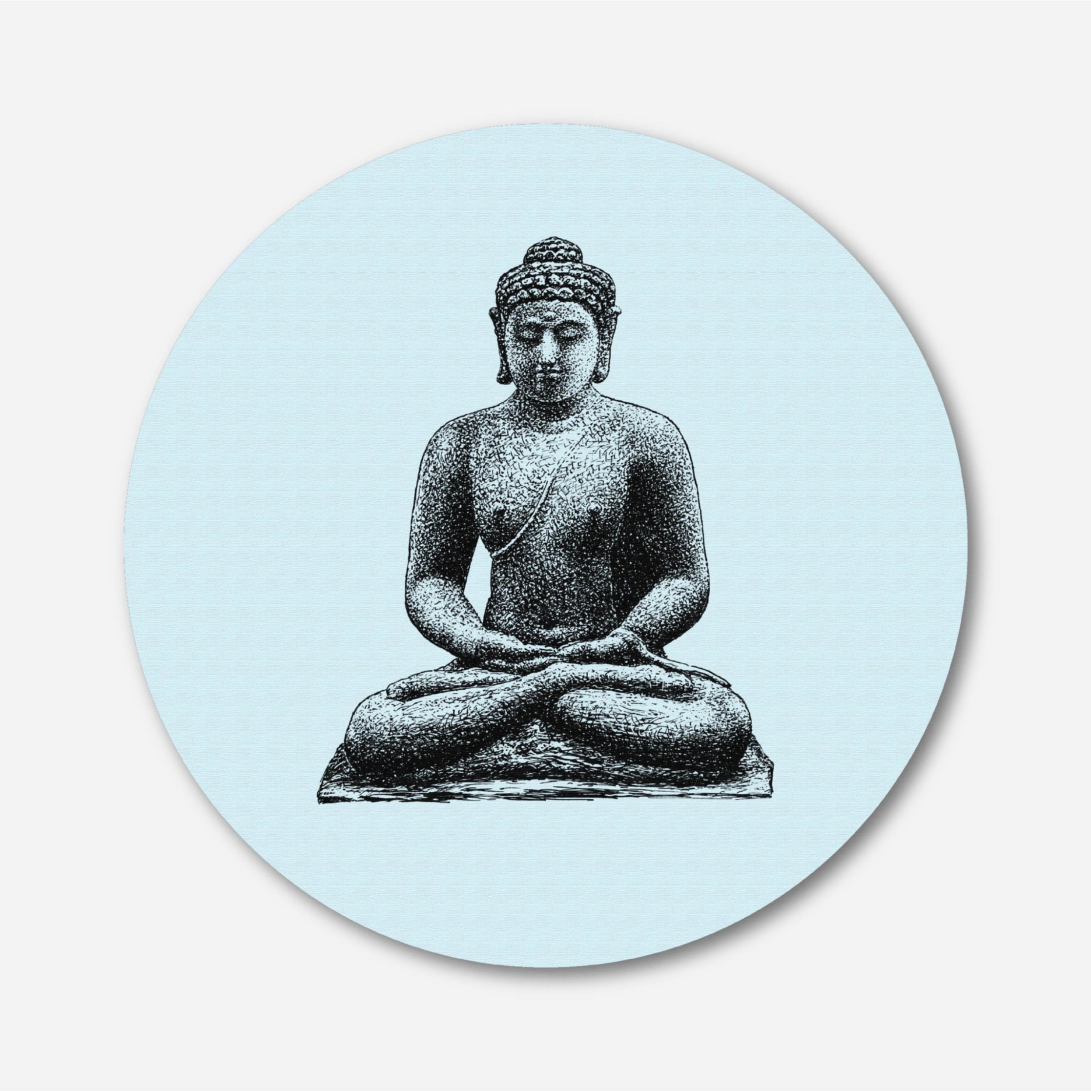 Buddha Circular Canvas Frame Circular Canvas Frame Premium Wall Art Canvas by MeriDeewar
