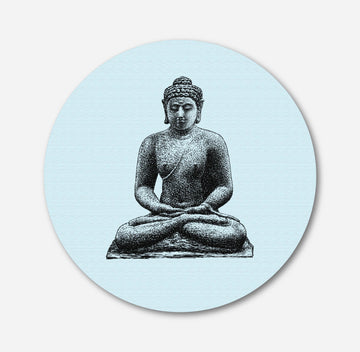 Buddha Circular Canvas Frame Circular Canvas Frame Premium Wall Art Canvas by MeriDeewar