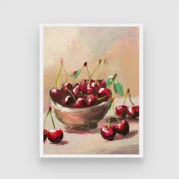 Cherry Abstract Art - Decorate Your Space 3 : 4 Vertical New Premium Wall Art Canvas by MeriDeewar