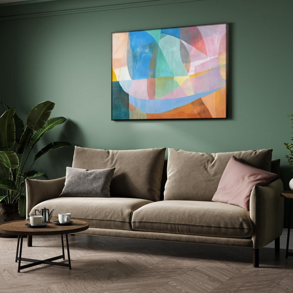 Chromatic Flow – Modern Colorful Abstract Wall Art Print 2 : 3 Horizontal Premium Wall Art Canvas by MeriDeewar