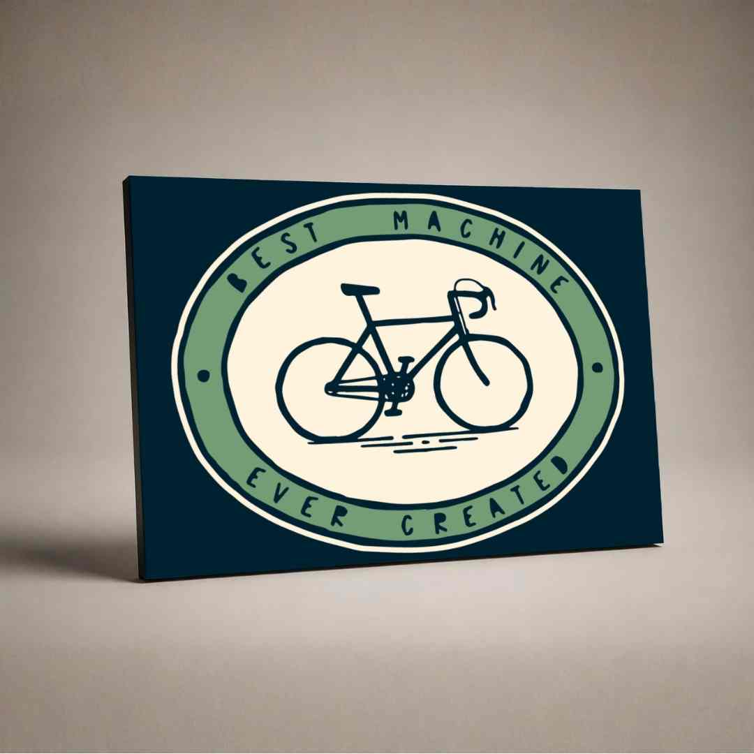 Classic Bicycle Badge Poster | Horizontal Borderless Art Frame Poster Premium Wall Art Canvas by MeriDeewar
