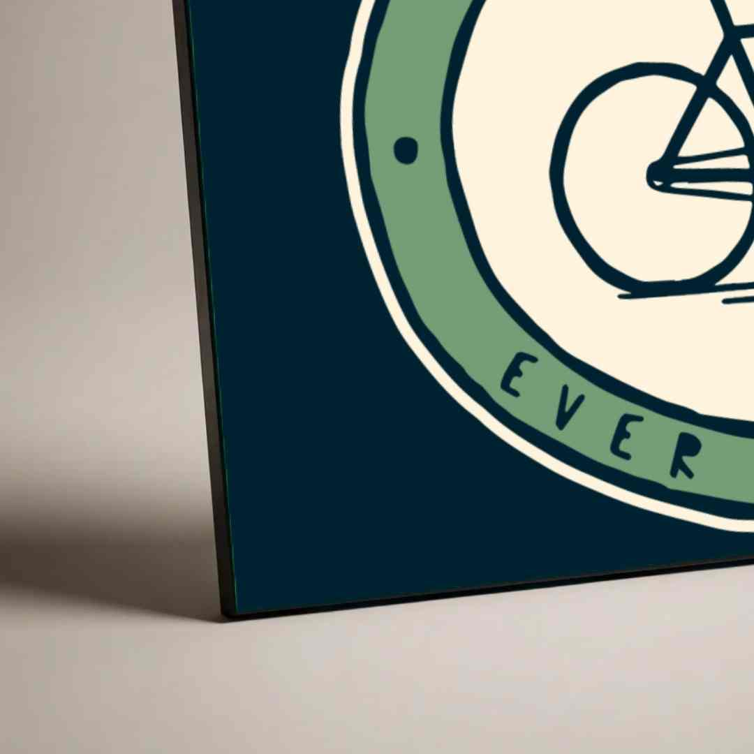 Classic Bicycle Badge Poster | Horizontal Borderless Art Frame Poster Premium Wall Art Canvas by MeriDeewar